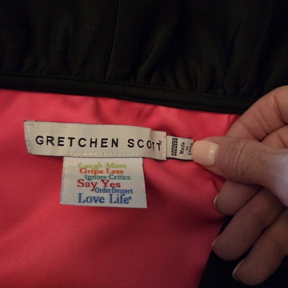 Gretchen Scott Goddess Elegant Black Ruffle Collar Women's Top - Picture 3 of 3